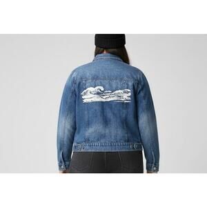 Revolt Tubbo Celestial Moment By the Sea Denim Jacket Full Zip Painted 2XL (2X)